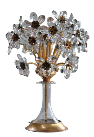 Flower Table Lamp in Crystal Glass Chalice from Palwa
