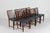 Vintage Dining Chairs in Mahogany with Blue Leather Seats from Fritz Hansen A/S, 1940s, Set of 8 For Sale - Image 3 of 18