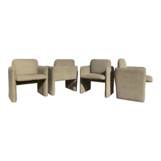 Postmodern Chiclet Club Chairs - Set of 4 For Sale