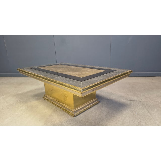 Hollywood Regency Etched Brass Coffee Table from Gony Nava, 1970s For Sale - Image 3 of 13