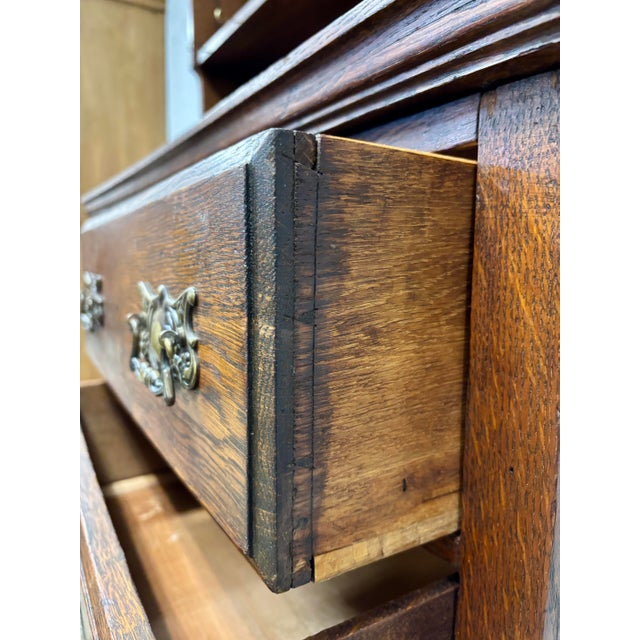 Wood Antique Welsh Oak Dresser Hutch For Sale - Image 7 of 9