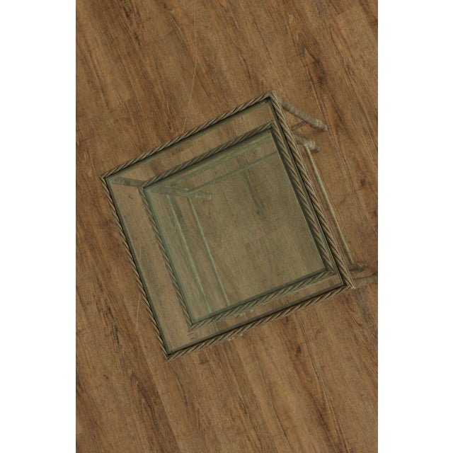 Vintage Pair of Iron Glass Top Nesting Tables For Sale In Philadelphia - Image 6 of 12