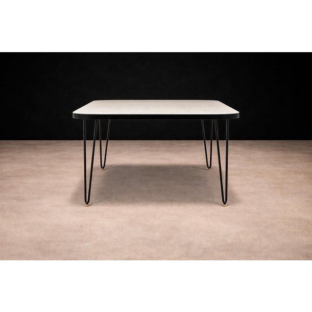 Mid-Century Modern Dining Table in Hardwood and Iron, Att. To Carlo Hauner, 1950s For Sale - Image 3 of 8