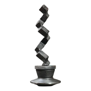 Brutalist Hand Forged Noguchi Style Steel Abstract Sculpture, Signed