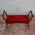 1940s Small Wooden Bench Upholstered in Red Art Deco Velvet, 1940s For Sale - Image 5 of 18