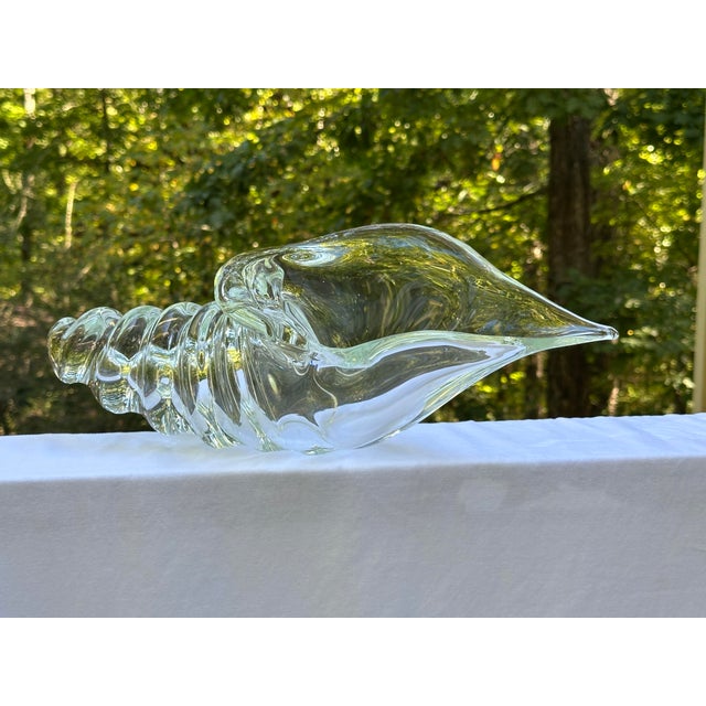 Big, bold and beautiful! Licio Zanetti seashell sculpture, signed on base. Blown glass, this does not have the later...