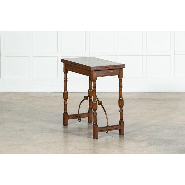 Spanish Oak Card Hall Table, 1900 For Sale - Image 4 of 18