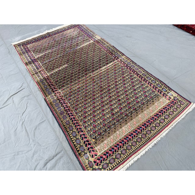 Tribal Vintage Baluch Mina Khani Camel Ground Tribal Rug - 6'10" X 5'0" For Sale - Image 3 of 12