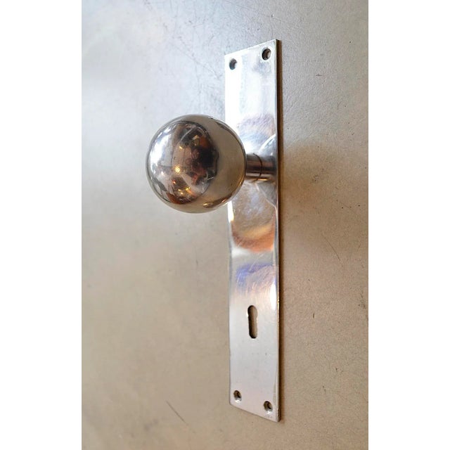 Metal Small Art Deco Bauhaus Doorknob, 1930s For Sale - Image 7 of 7