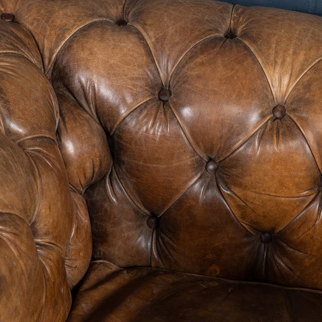 21st Century English Brown Leather Chesterfield Armchair by Halo For Sale - Image 6 of 18