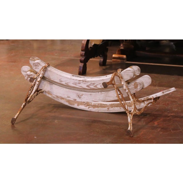 Early 20th Century French Normandy Oak and Iron Garden Bench For Sale - Image 9 of 9