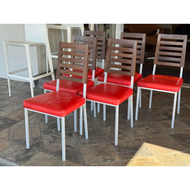 Red Callagaris Avant Garde Dining Room Table + Chairs, Set For Sale - Image 8 of 12
