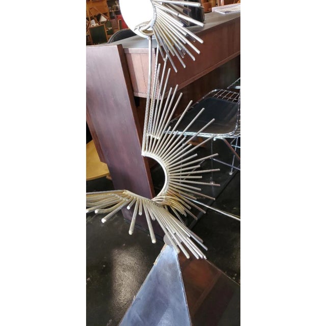 Chrome Curtis Jere "Birds at Flight" Chrome Metal Sculpture With Trapezoidal Base For Sale - Image 8 of 12
