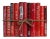 Decorative Books - Scarlet Dust Jacket Book Bundle - 1 Foot of Red Books For Sale