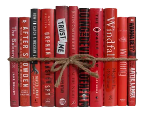 Decorative Books - Scarlet Dust Jacket Book Bundle - 1 Foot of Red Books