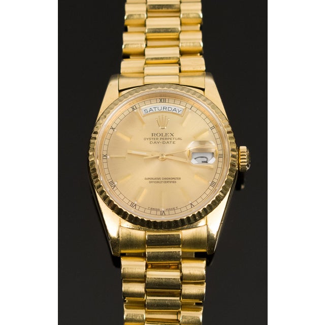 Gold Rolex Presidential 18k Gold Day/Date Automatic Wristwatch For Sale - Image 8 of 17