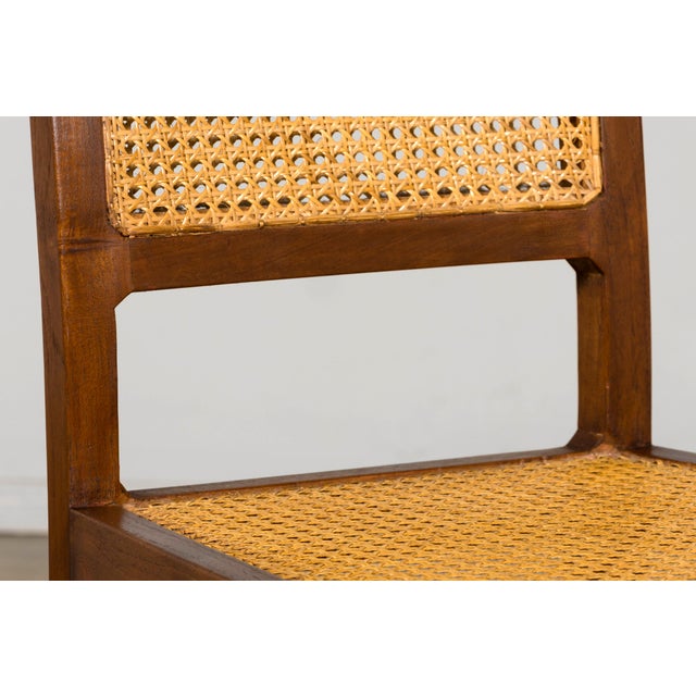 1940s French Provincial Walnut & Cane Dining Chairs, Set of 6 For Sale - Image 16 of 18