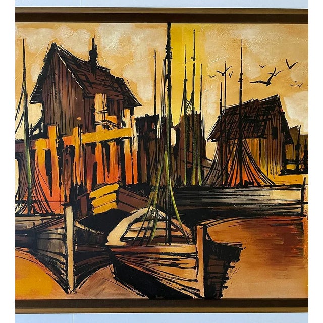 Mid-Century Modern Mid Century Seascape Oil Painting For Sale - Image 3 of 5