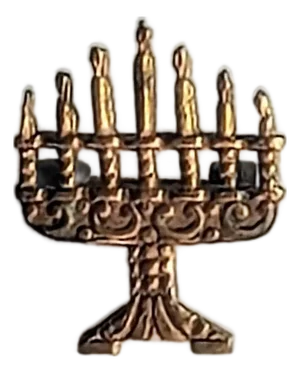 Menorah Vintage Lapel Pin Tie Tack Judaica Ornate