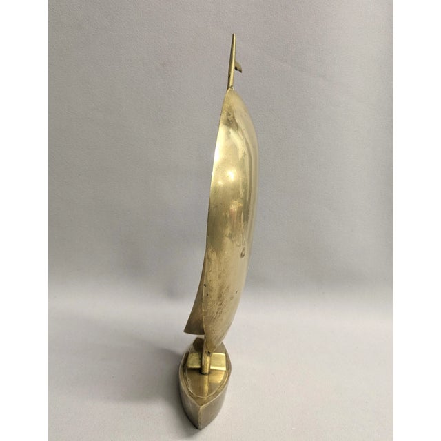 1970s Large Mid-Century Vintage Brass Sailboat For Sale - Image 5 of 10