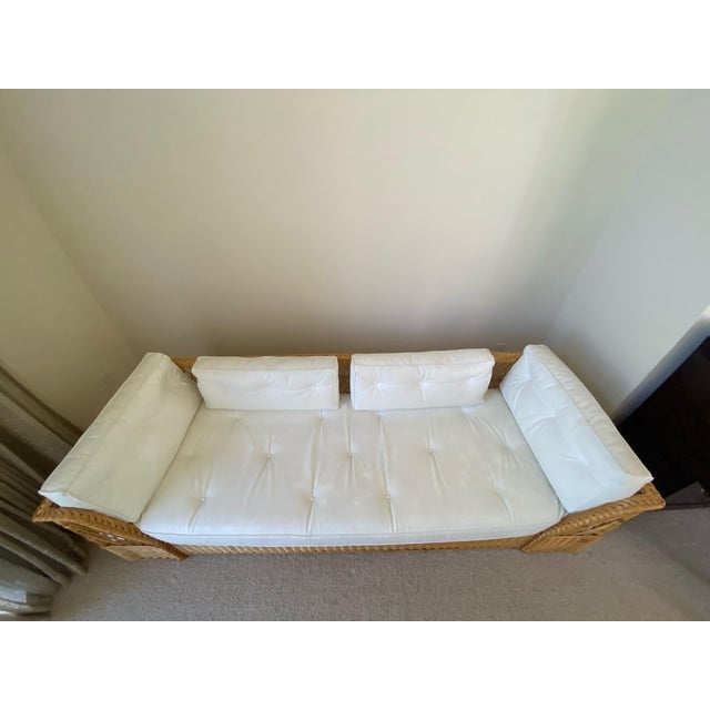 McGuire Company Wicker Rattan Couch, 1970s For Sale In Los Angeles - Image 6 of 10