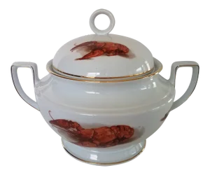 Vintage "J K W" Porcelain Lobster Tureen From Bavaria Marked