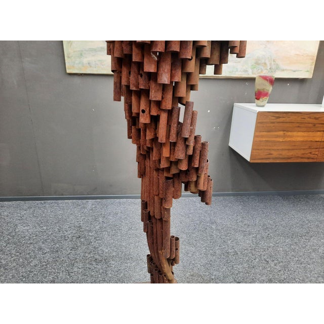 Brutalist and Decorative Iron Art Sculpture, 1970s For Sale - Image 9 of 13