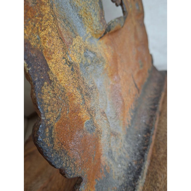 Antique Cast Iron "Rebecca at the Well" Biblical Figural Doorstop – Original Paint, C. 1890 For Sale - Image 12 of 16