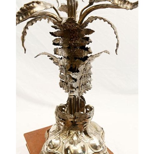 Silver Plate Palm Tree Candelabra, Sheffield For Sale - Image 5 of 18