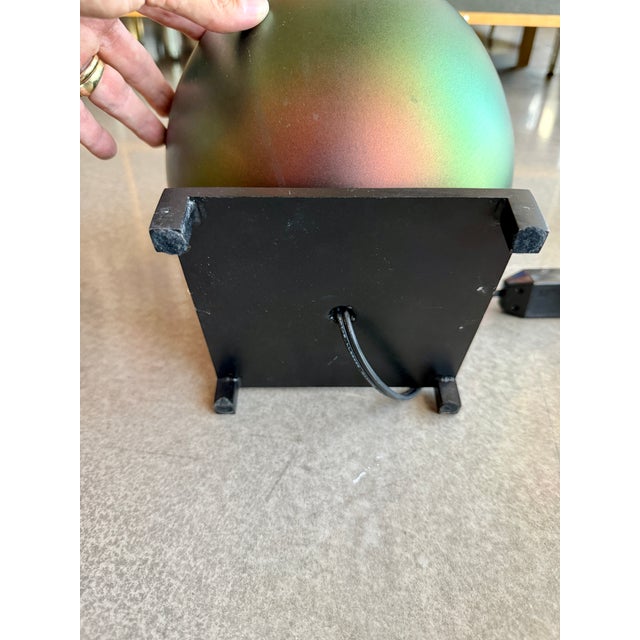 Vintage Fine Art Lamps Iridescent Metal Spherical Table Lamp Dimmer For Sale - Image 13 of 15