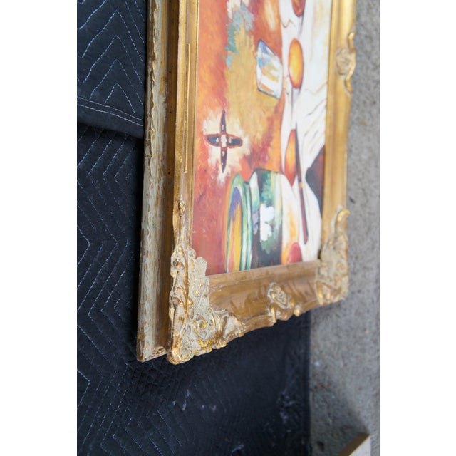 Wood Mid 20th Century Flask Glass Jug Post Impressionist Still Life Oil Painting After Paul Cezanne For Sale - Image 7 of 10