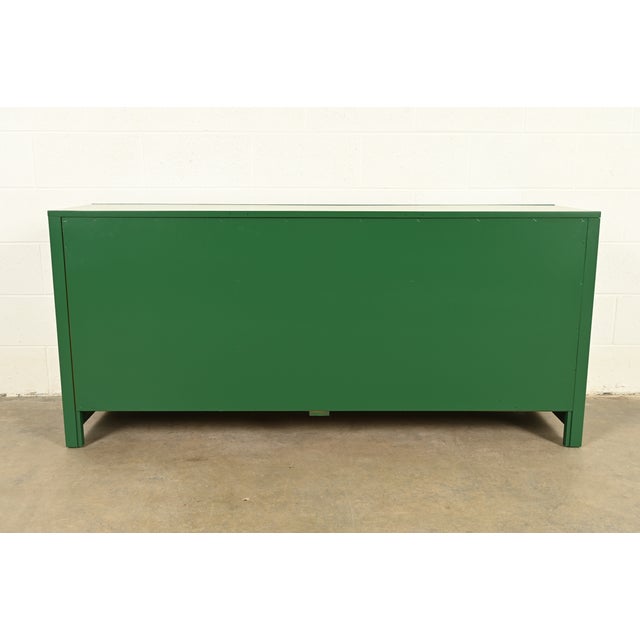 Thomasville Mid-Century Hollywood Regency Green Lacquered Dresser or Credenza | Newly Refinished For Sale - Image 12 of 13