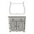 Vintage Solid Wood Farmhouse Washstand Cabinet With Towel Bar – Distressed White For Sale