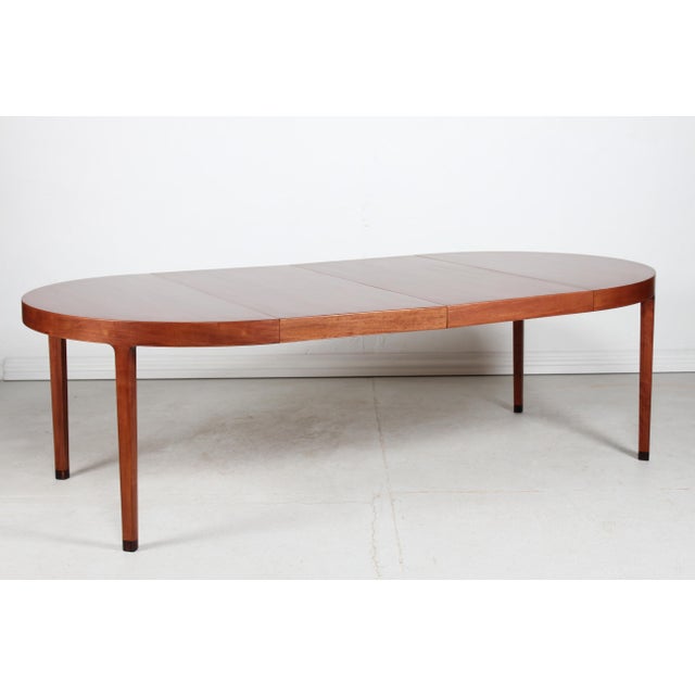 Mid-Century Modern Large Round Dining Table Mahogany by Ole Wanscher for A. J. Iversen, Denmark, 1950s For Sale - Image 3 of 18