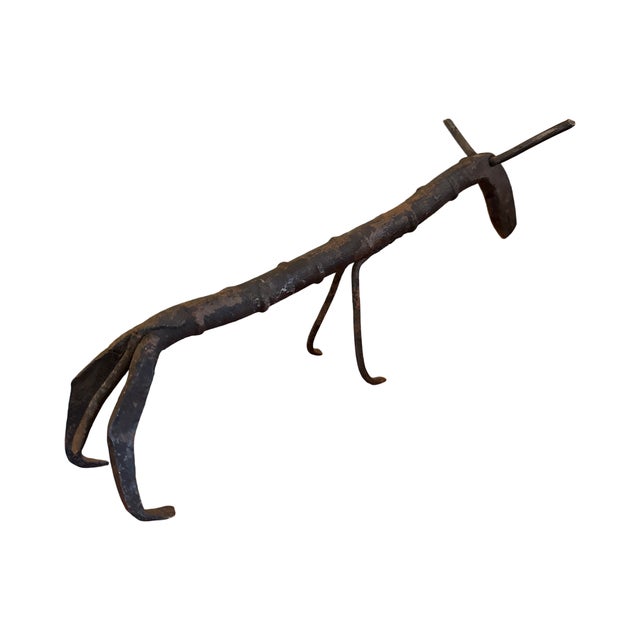 Late 20th Century Hand Forged Brutalist Iron Longhorn Bull Sculpture Folk Art Metal Figure For Sale - Image 10 of 11