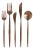 Luna Brushed Rose Gold Flatware Set - Set of 5 For Sale