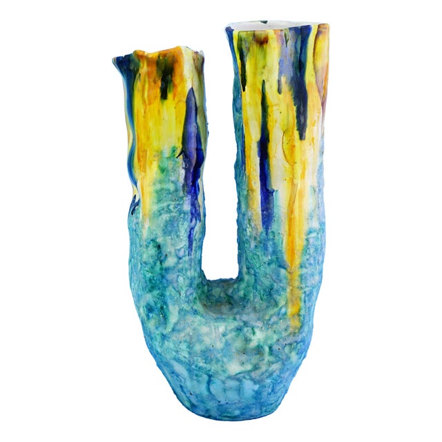 20th Century Ceramic Vase by G EC Amalfi, Gestione Esercizio Ceramiche attributed to Gambone, 1950s For Sale