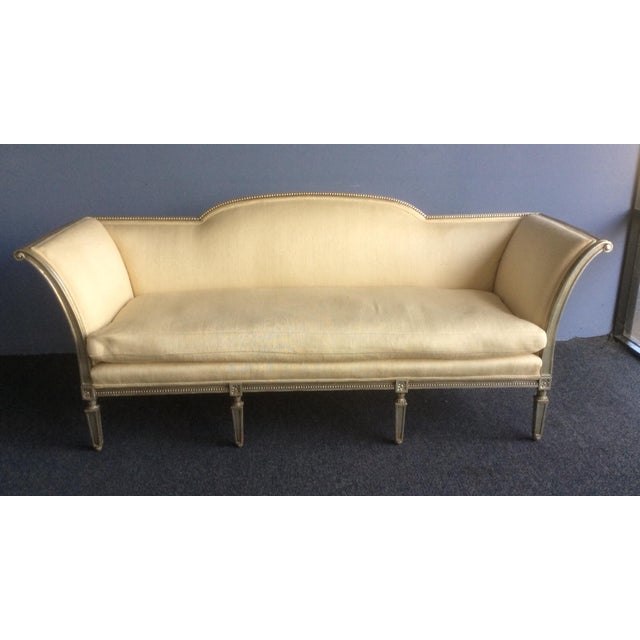 Silvered Hollywood Regency Style Sofa | Chairish