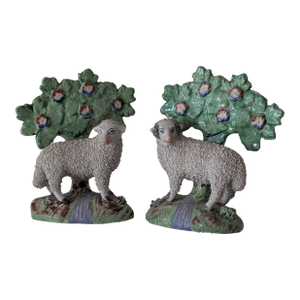 A 19th Century Antique English Staffordshire Sheep Set
