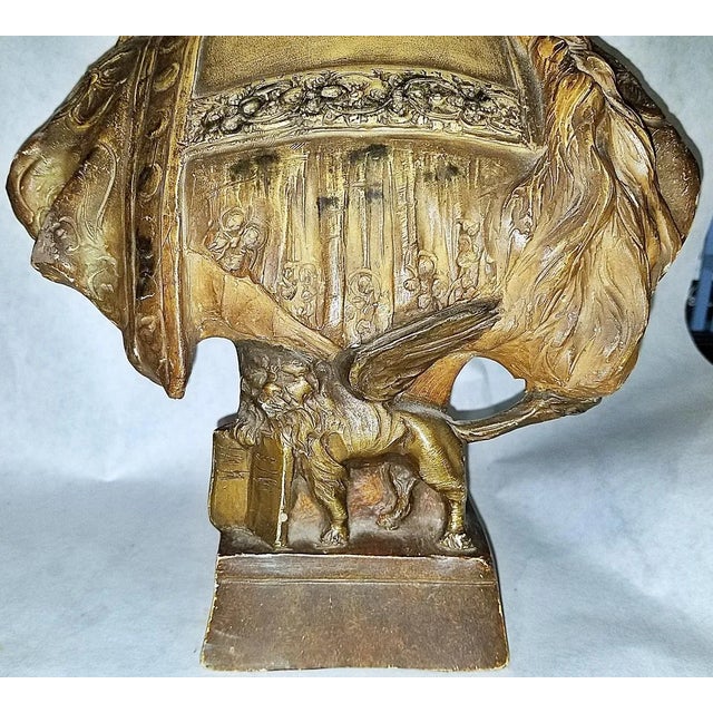 Antique White Plaster Teracotta Bust - Venetian Girl by Richard Aurili For Sale - Image 10 of 12
