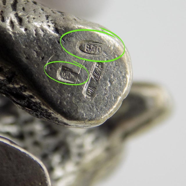 Large Vintage Italian Handmade Silver Brown Bear Cub Figurine, Novara, 1970s For Sale - Image 12 of 16