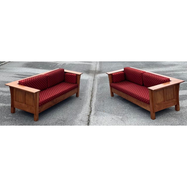 Late 20th Century Mission Style Sofas in the Manner of Stickley a