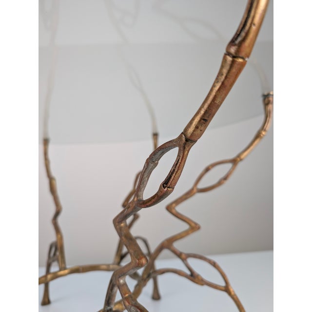 Hollywood Regency Zigzag Coffee Table in Bronze and Faux Bamboo, 1960s For Sale - Image 9 of 12