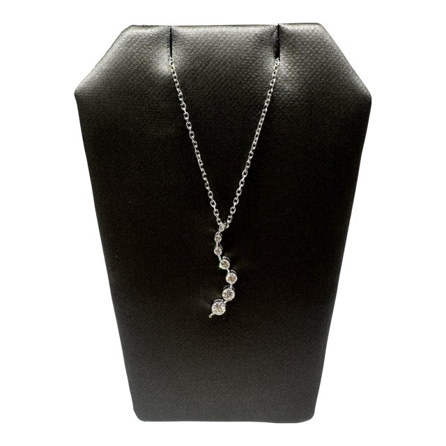 Diamond Journey Necklace in 10kt White Gold – 0.25ctw, 18in, New For Sale
