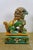 2 Chinese Green Sancai Glazed Porcelain Foo Dog Guardian Lion Statues 12" For Sale - Image 4 of 18