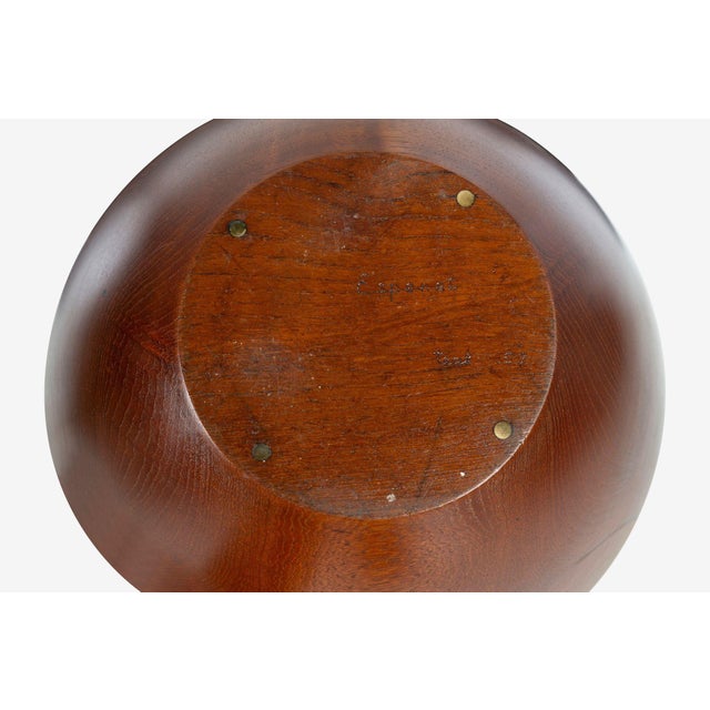Wood 1957 Arthur Espenet Carpenter Teak Bowl With Utensils- 3 Pieces For Sale - Image 7 of 10