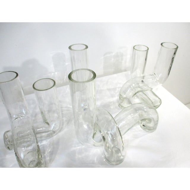Mid 20th Century 6 Piece Alvino Bagni Pidou Sculptural Glass Puzzle Vases Italy For Sale - Image 5 of 8