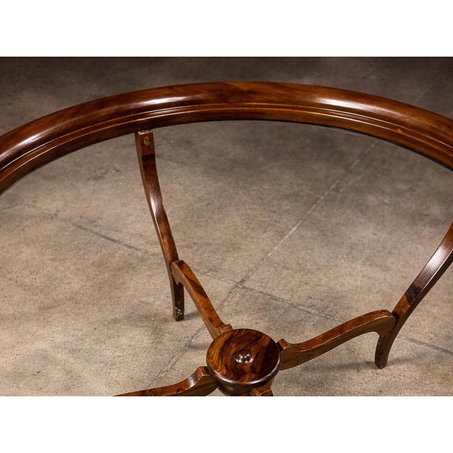 Mid-Century Modern Circular Coffee Table in Caviúna Wood & Glass by Giuseppe Scapinelli, Brazil, 1950s For Sale - Image 3 of 10