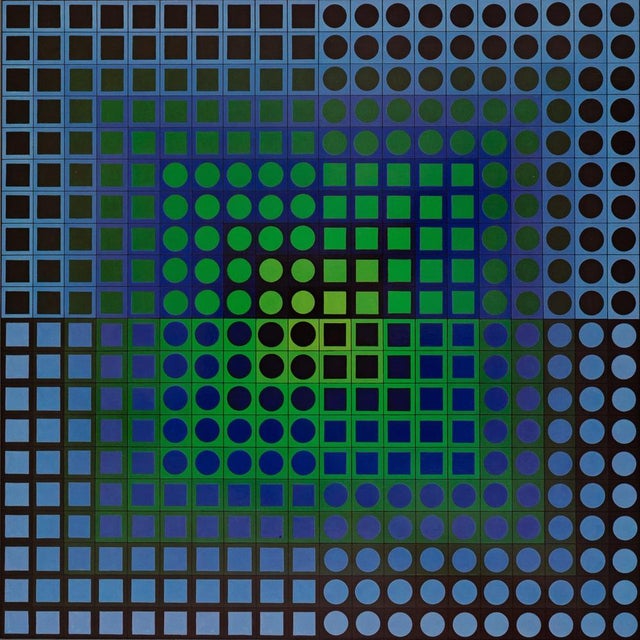 Victor Vasarely (1906-1997) ZOELD Heliogravure after a work by the artist On heavy paper, 27 x 27 cm (approx. 11 x 11...
