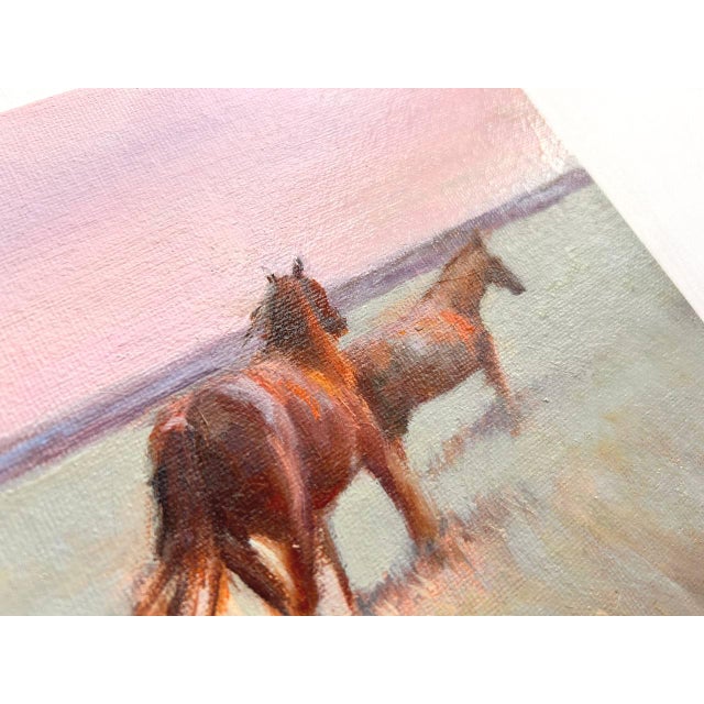 2020s Iceland Horses Landscape Original Painting on Canvas by Valeriya Serova For Sale - Image 5 of 9